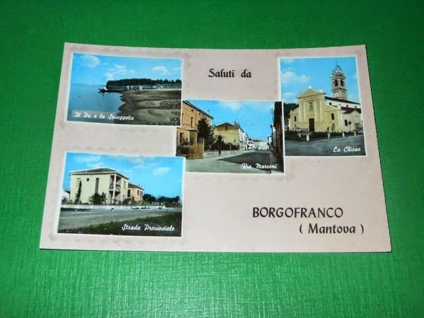 Cartolina Saluti da Borgofranco ( Mantova ) - Vedute diverse …