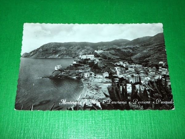 Cartolina Monteroso al Mare - Panorama e Pensione Pasquale 1957.
