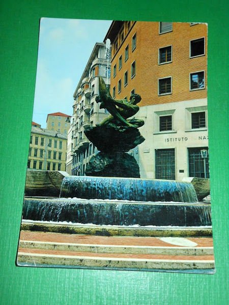 Cartolina Savona - Nuova Fontana - Scultrice Cuneo 1965 ca.