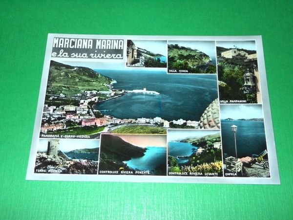 Cartolina Marciana Marina e la sua riviera - Vedute diverse …