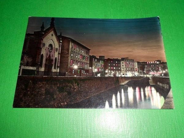 Cartolina Livorno di notte - Scali degli Olandesi e Piazza …