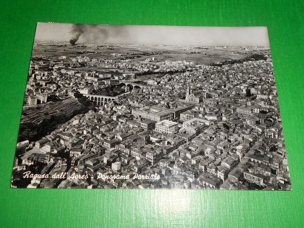 Cartolina Ragusa dall' aereo - Panorama parziale 1965.