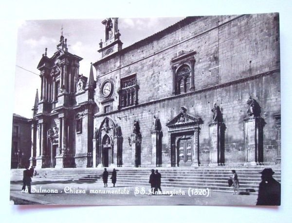 Cartolina Sulmona L'Aquila - Chiesa SS Annunziata 1955.