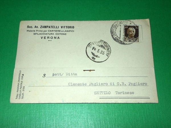 Cartolina Pubblicità - Soc. Zampatelli Vittorio - Materie Prime Lanifici …