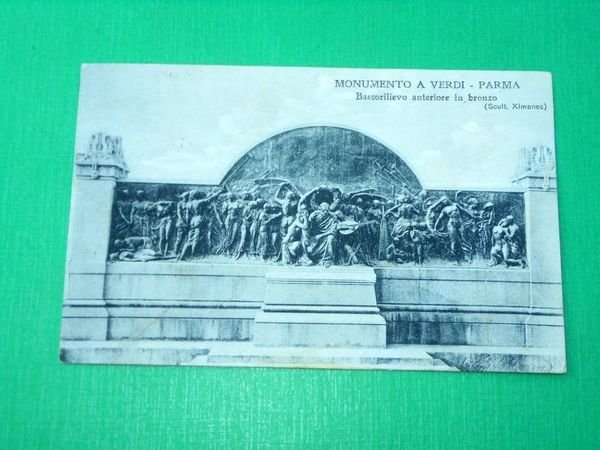 Cartolina Parma - Monumento a Verdi - Bassorilievo anteriore in …