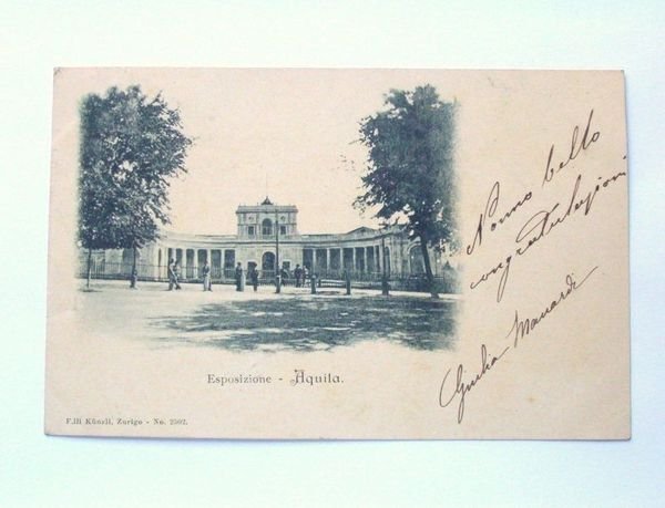 Cartolina L'Aquila - Esposizione viaggiata 1901.