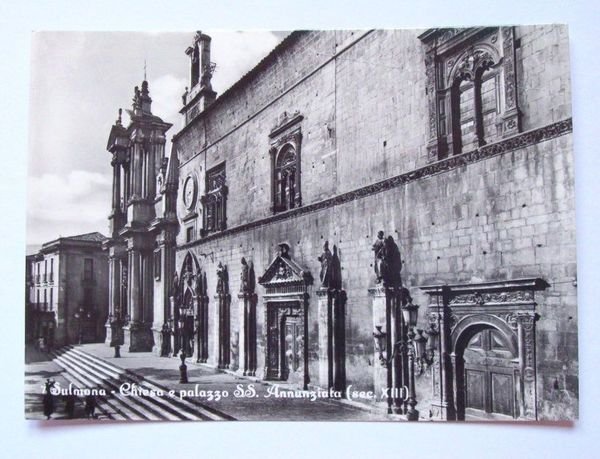 Cartolina Sulmona - Chiesa SS. Annunziato 1960.