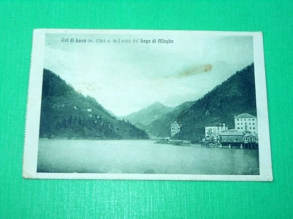 Cartolina Col di Lana visto dal Lago di Alleghe 1917.