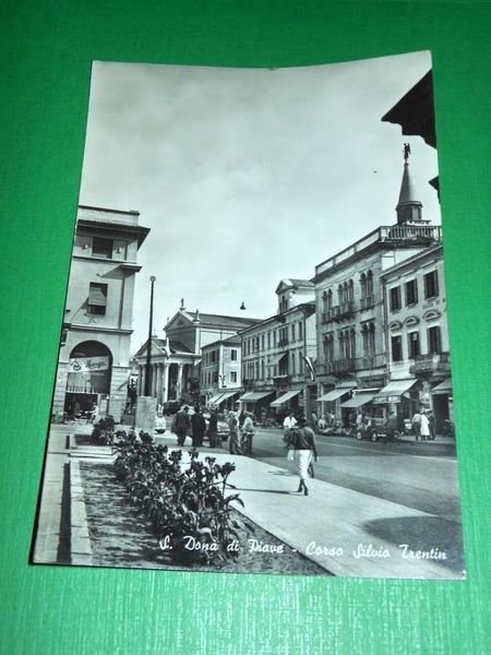 Cartolina S. Donà di Piave - Corso Silvio Trentin 1959.