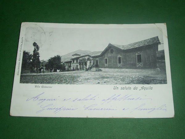 Cartolina L' Aquila - Villa Camerini 1907.