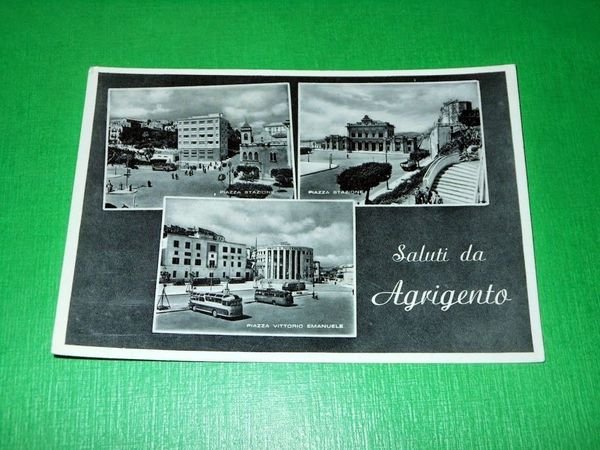 Cartolina Saluti da Agrigento - Vedute diverse 1950 ca.