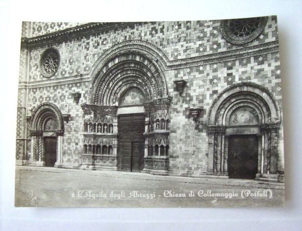 Cartolina L'Aquila - Chiesa di Collemaggio 1950 ca.