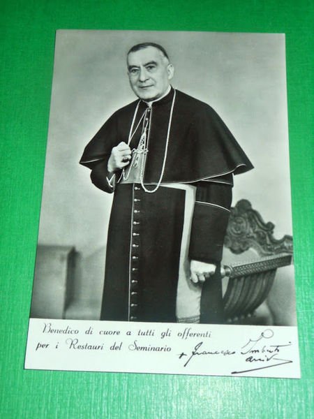 Cartolina S. Ecc. Mons. Francesco Imberti Arcivescovo di Vercelli 1950 …