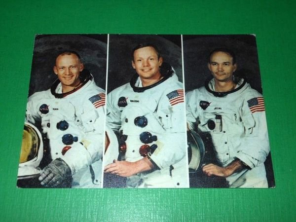 Cartolina Apollo 11 - Armstrong Collins ed Aldrin 1969 ca.