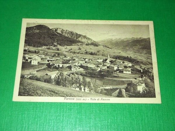 Cartolina Varena - Valle di Fiemme - Panorama 1929.