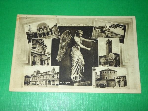 Cartolina Brescia nell' arte antica - Vedute diverse 1940.