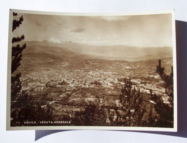 Cartolina L'Aquila - Panorama generale 1933.