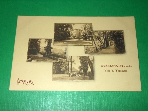 Cartolina Avigliana - Villa S. Tommaso - Vedute deverse 1930 …