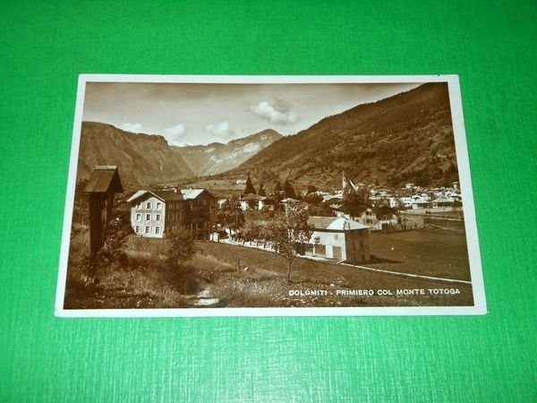 Cartolina Dolomiti - Primiero col Monte Totoga 1939.