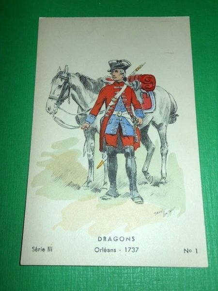 Cartolina Militaria Uniformi Francia Napoleone - Dragoni - Orléans 1920 …