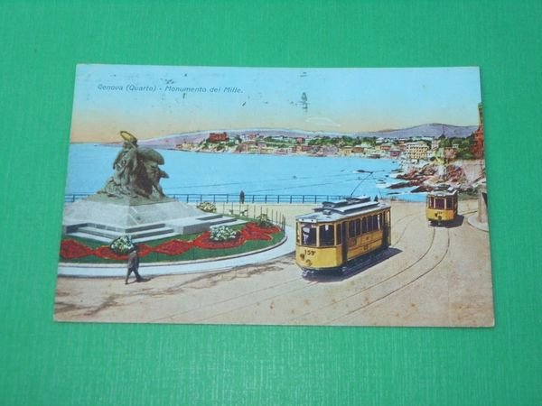 Cartolina Genova Quarto - Monumento dei Mille 1931.