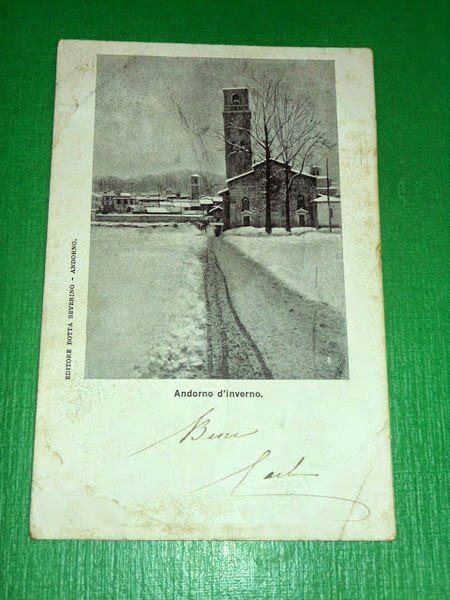 Cartolina Andorno d'inverno - Particolare 1900 ca.