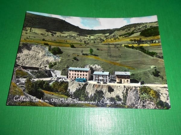 Cartolina Colle di Tenda ( Valle Vermenagna ) e Confine …