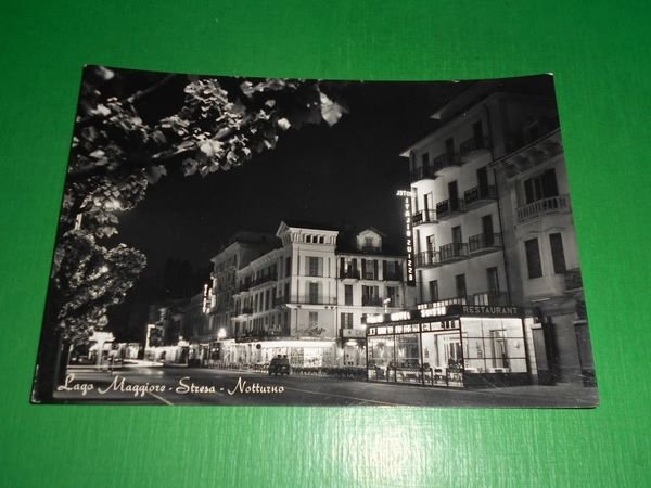 Cartolina Lago Maggiore - Stresa - Notturno 1955 ca.
