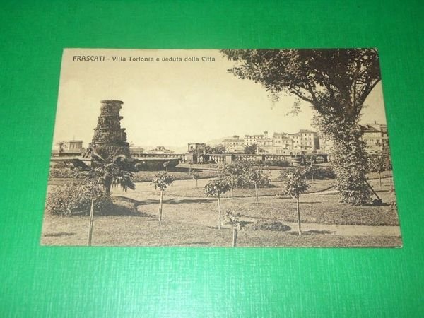 Cartolina Frascati - Villa Torlonia e veduta della Città 1910.