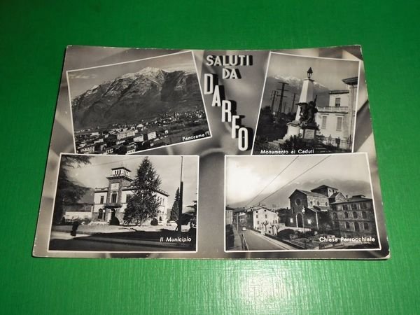 Cartolina Saluti da Darfo - Vedute diverse 1961.