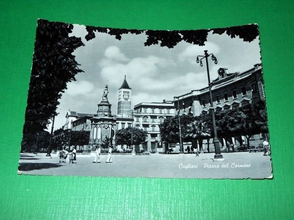Cartolina Cagliari - Piazza del Carmine 1957.