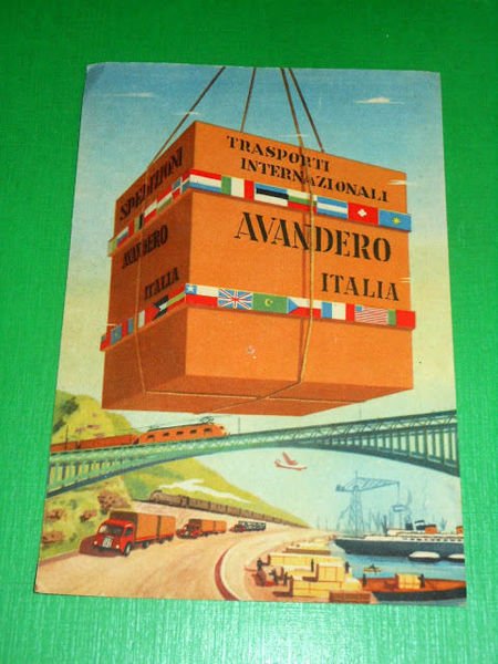 Cartolina Pubblicità Trasporti Internazionali Avandero Italia 1950 ca.