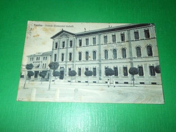 Cartolina Treviso - Scuole Elementari Gabelli 1916.