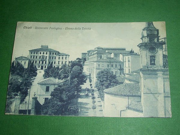 Cartolina Chieti - Università Teologica - Chiesa della Trinità 1931.