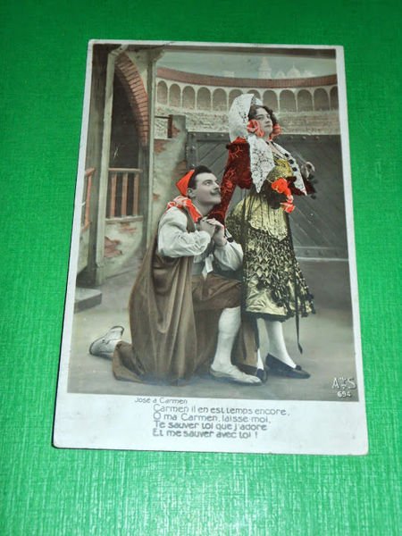 Cartolina Opera Lirica Georges Bizet - Carmen e José 1911.