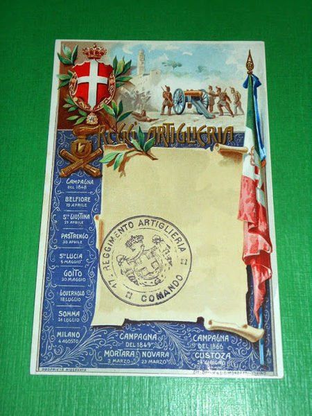 Cartolina Militaria - 17° Reggimento Artiglieria 1910 ca.
