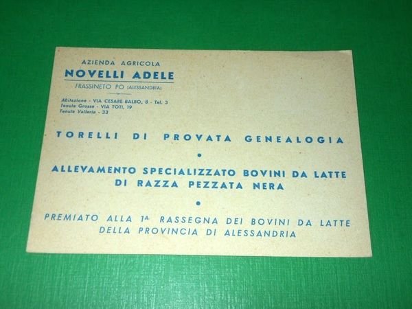 Cartolina Pubblicità Azienda Agricola Novelli Adele Frassineto Po 1935 ca.