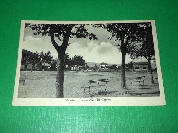 Cartolina Ovada - Piazza XXVIII Ottobre 1935 ca.