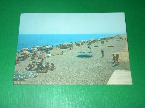 Cartolina Schiavonea - La spiaggia 1982.