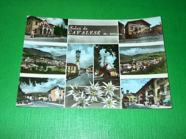 Cartolina Saluti da Cavalese - Vedute diverse 1961.
