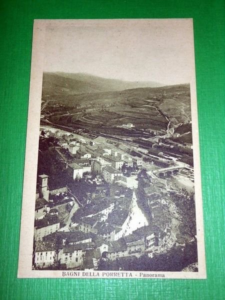 Cartolina Bagni della Porretta - Panorama generale 1930 ca.