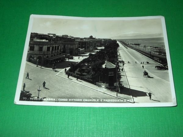 Cartolina Reggio Calabria - Corso Vittorio Emanuele e passeggiata a … | Immagine Gallery 1