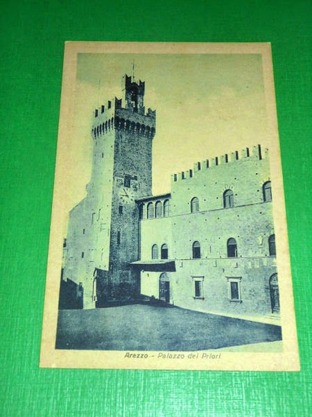 Cartolina Arezzo - Palazzo dei Priori 1930 ca.