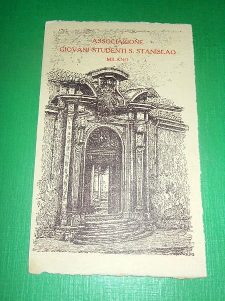 Cartolina Milano - Associazione Giovani Studenti S. Stanislao 1933.