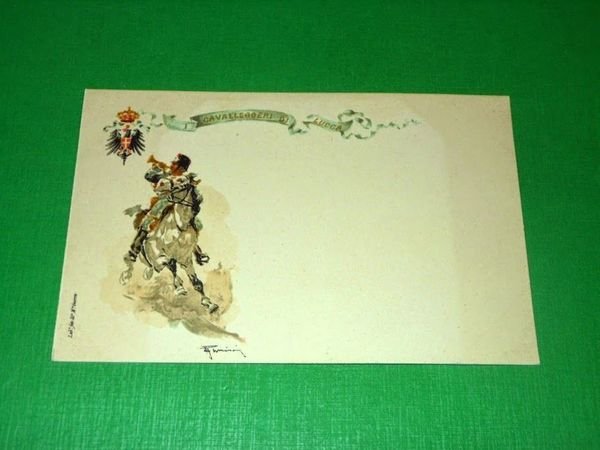 Cartolina Militaria - Reggimento Cavalleggeri di Lucca 1900 ca.