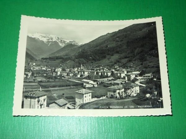 Cartolina Piazza Brembana - Panorama 1952.