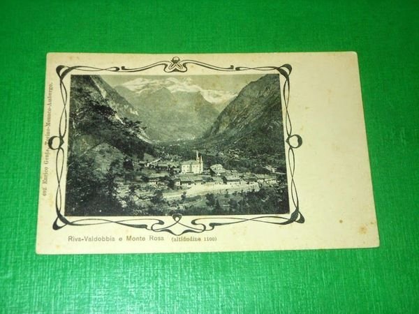 Cartolina Riva Valdobbia e Monte Rosa 1900 ca.