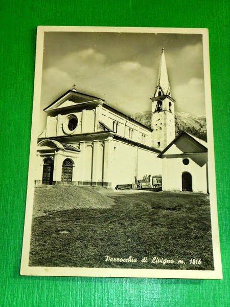 Cartolina Livigno - La Parrocchia 1950 ca.
