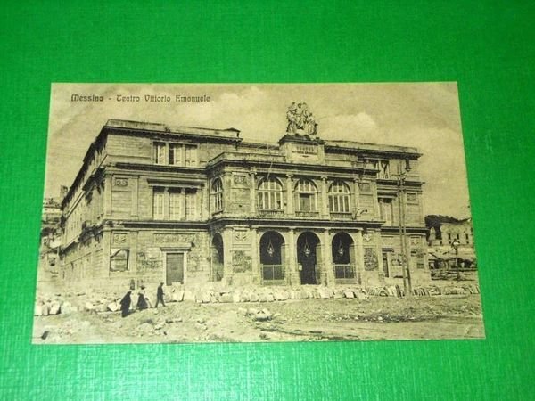 Cartolina Messina - Teatro Vittorio Emanuele 1910 ca.