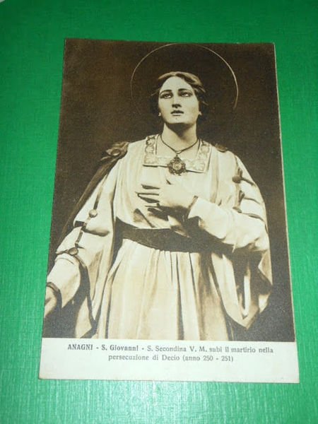 Cartolina Religione Anagni - S. Giovanni - S. Secondina 1933.